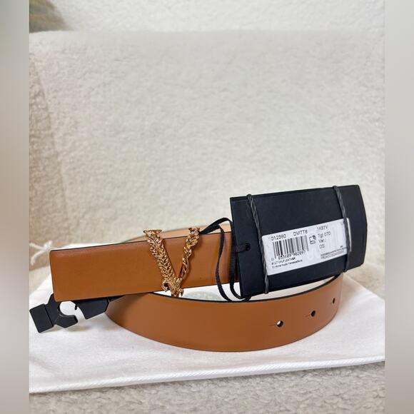 Black virtus Logo belt brown 70cm - Picture 1 of 5
